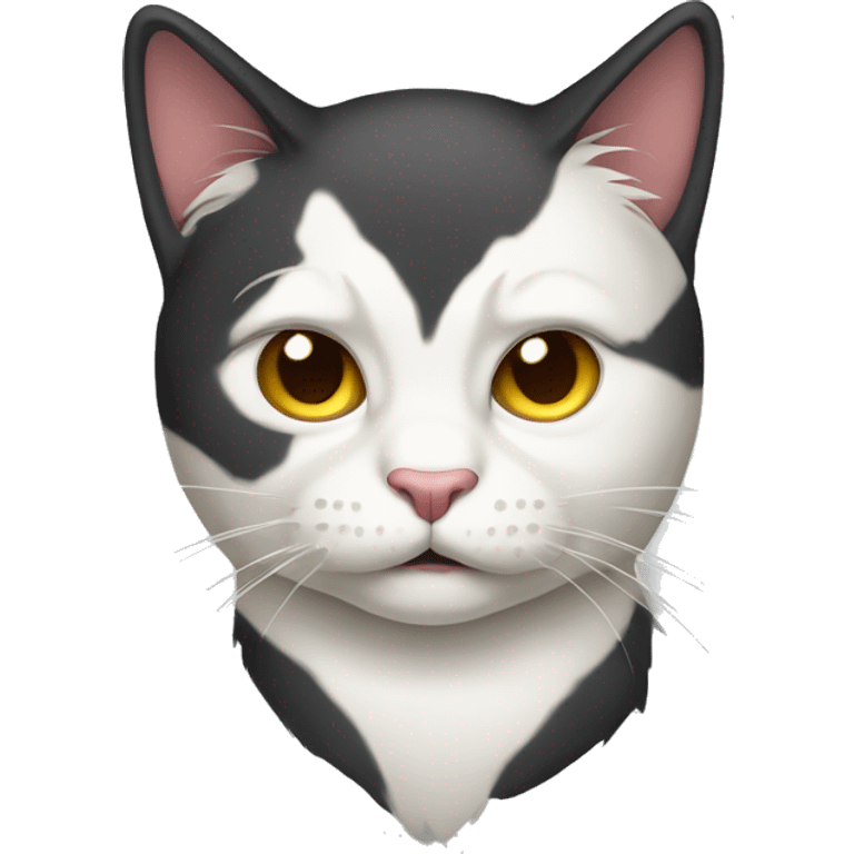 mean bicolor cat emoji