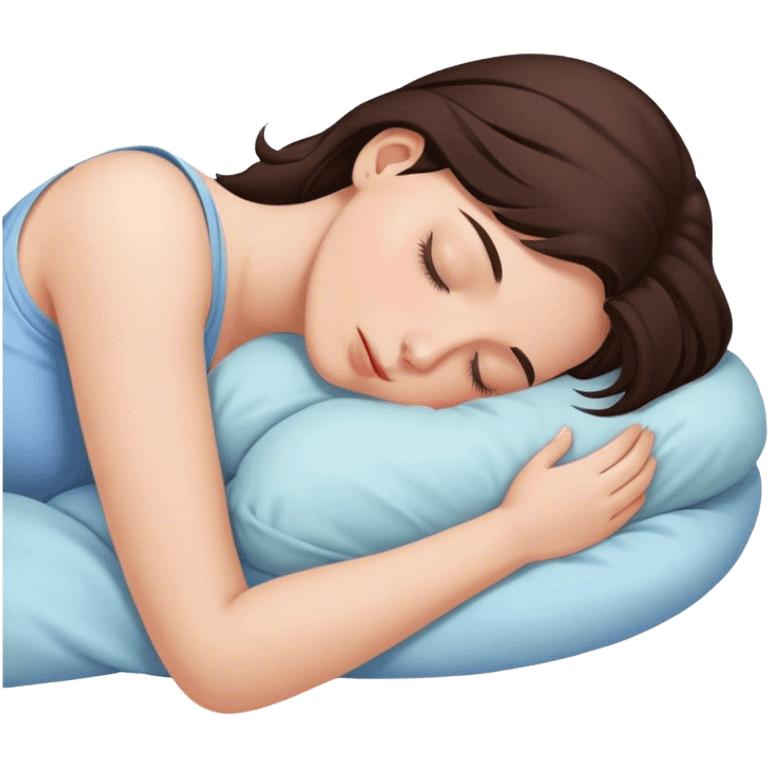 Brunette girl sleepin emoji