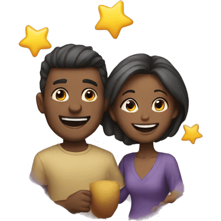 Couple celebrating emoji