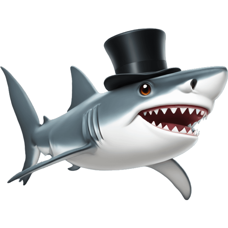 Shark wo with a top hat emoji