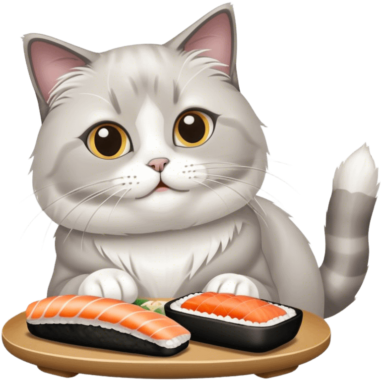 gray ragdoll sushi emoji