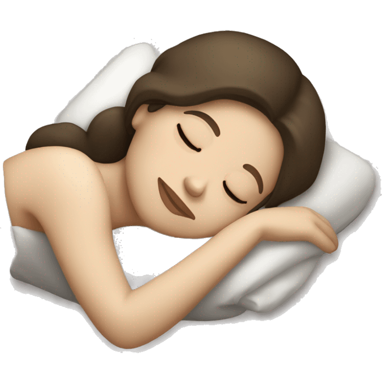 Brunette girl with white skin sleeping emoji