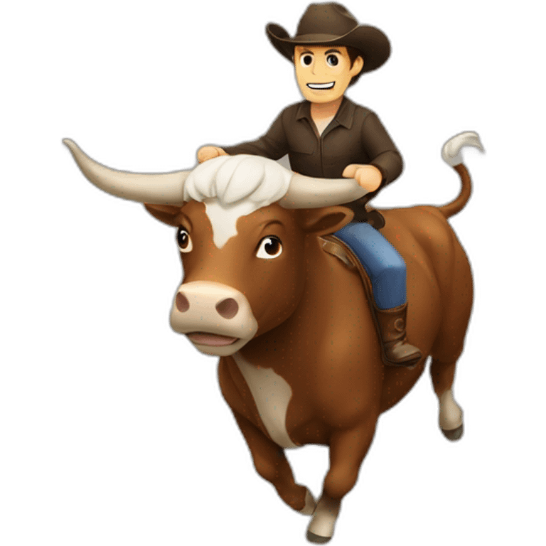 Man riding a bull emoji