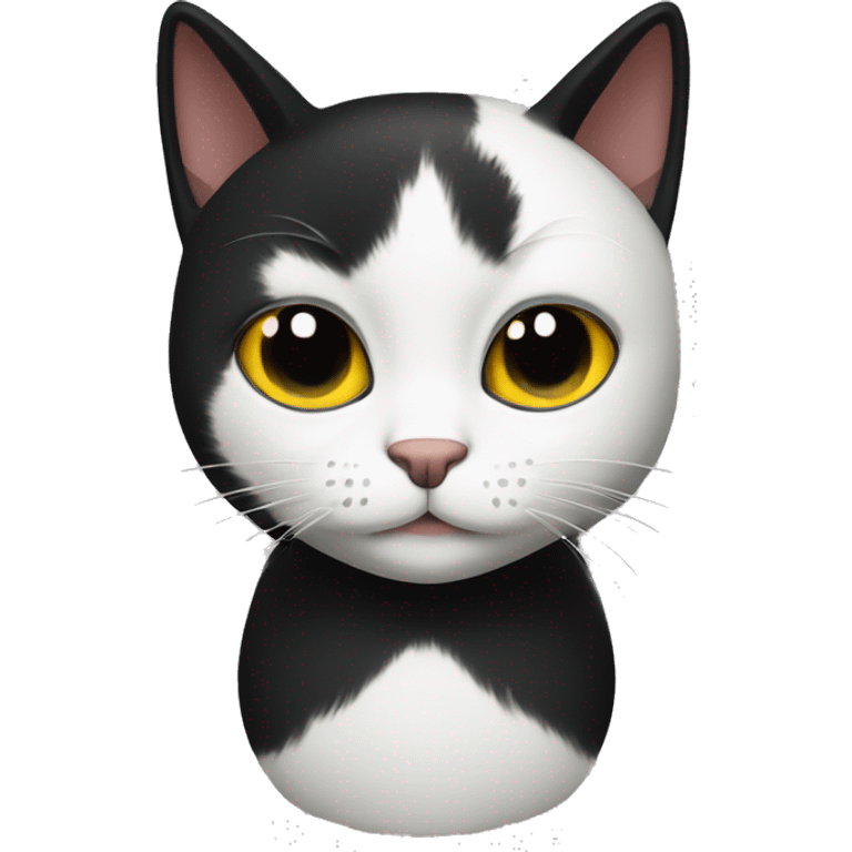 black cat with white only on chest emoji