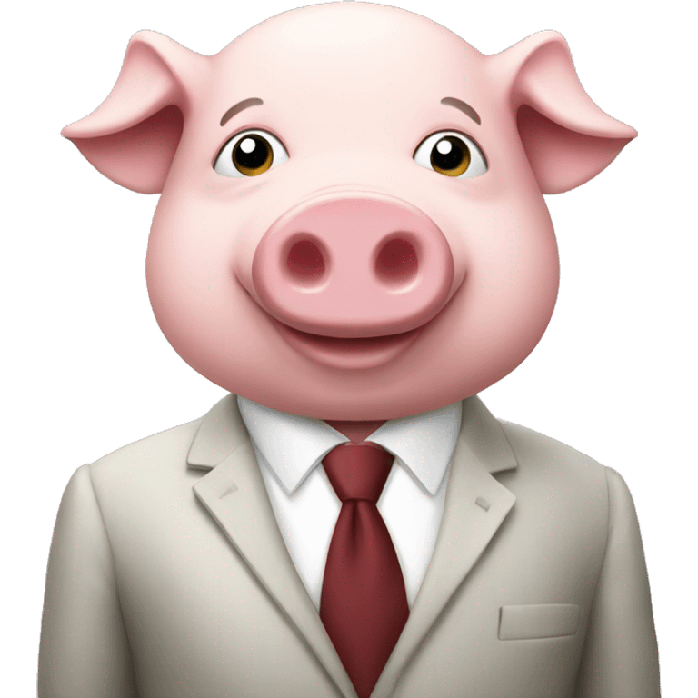 pig in suit with money  emoji