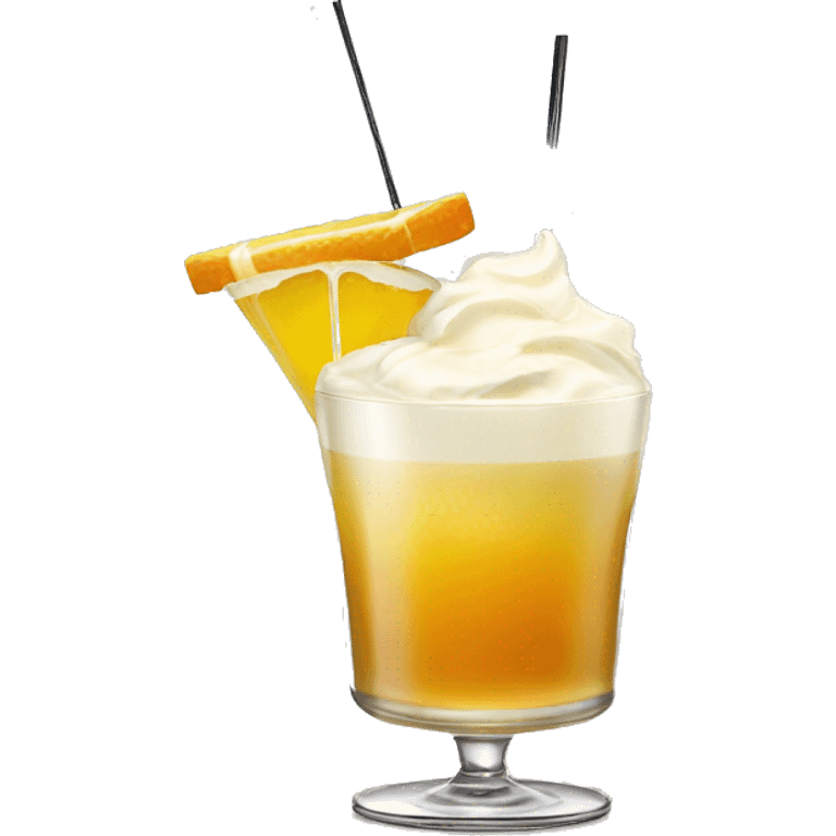 Whiskey Sour cocktail with cream without fruit emoji