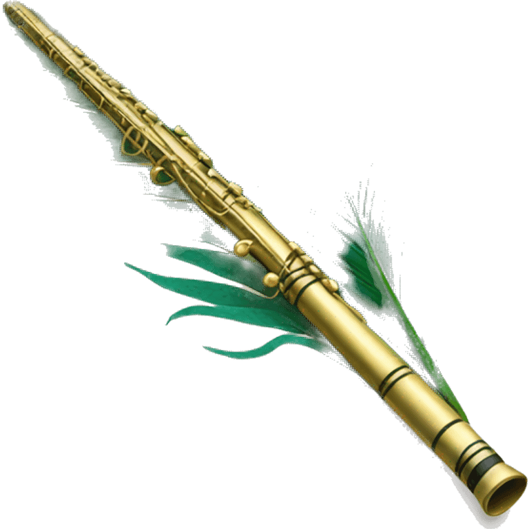 Krishna's peacock feather with flute emoji