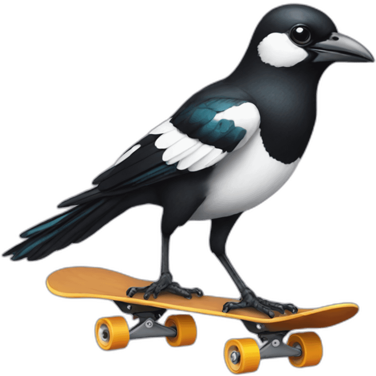 magpie on a skateboard emoji