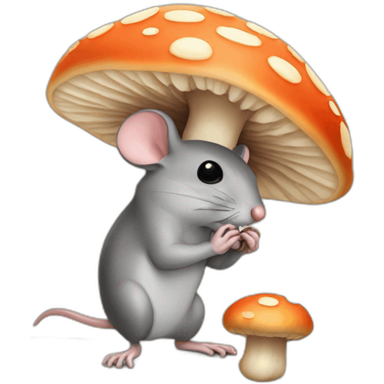 Mouse-eating-mushroom emoji