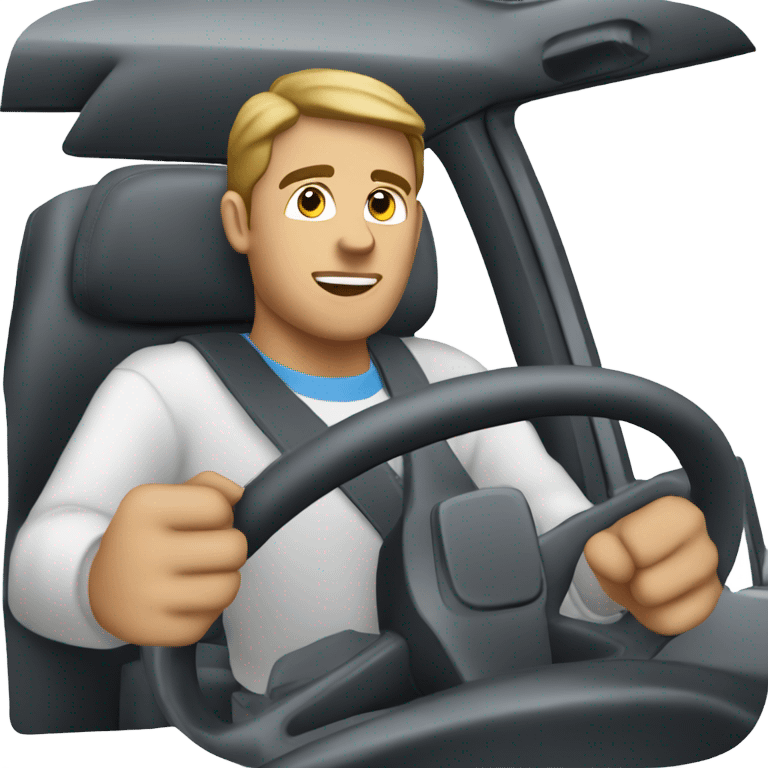 male driver in car interior emoji