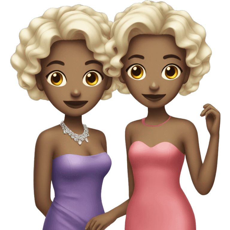 two girls being glamour  emoji