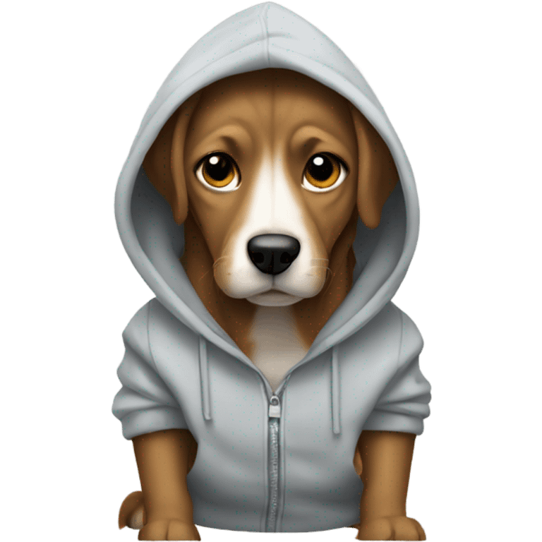 Dog wearing a hoodie  emoji