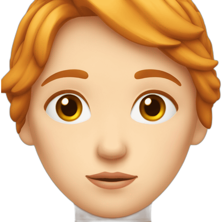 Fille rousse aux yeux clairs et teint clair qui dort emoji