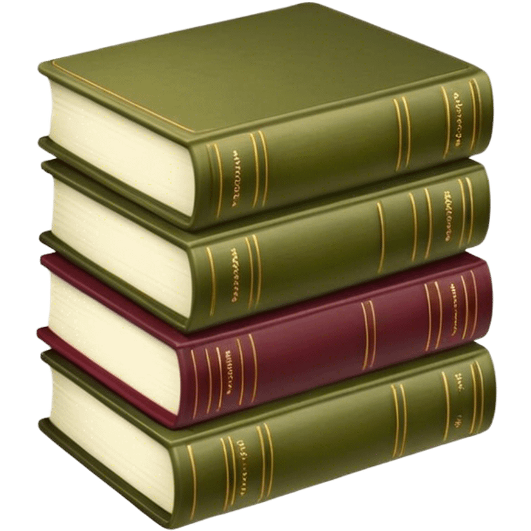 Olive color and burgundy book stack emoji