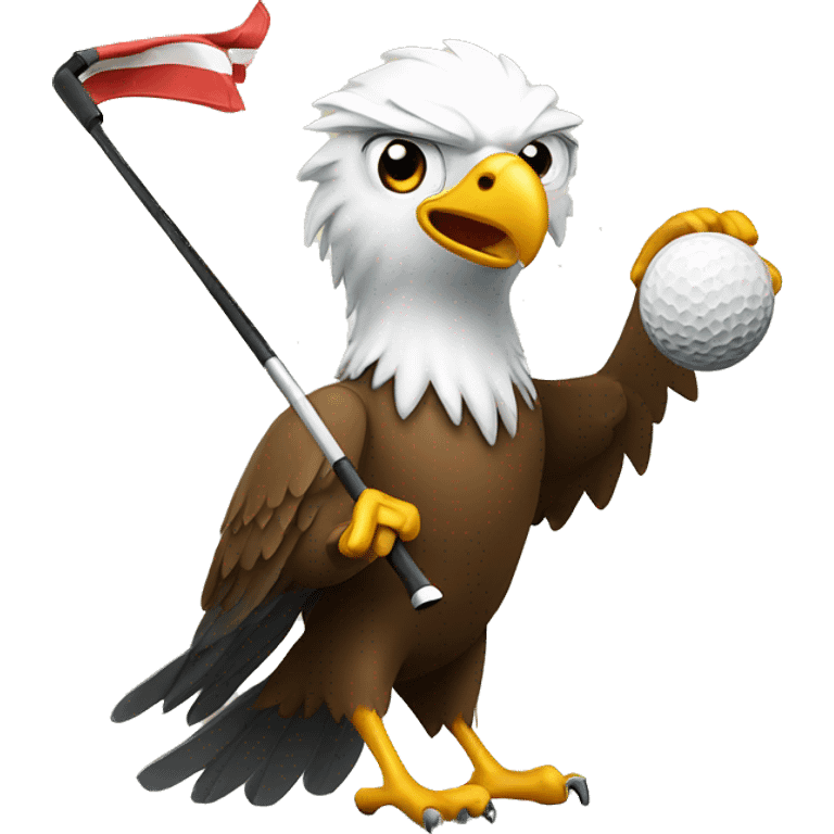 Eagle playing golf celebrating  emoji