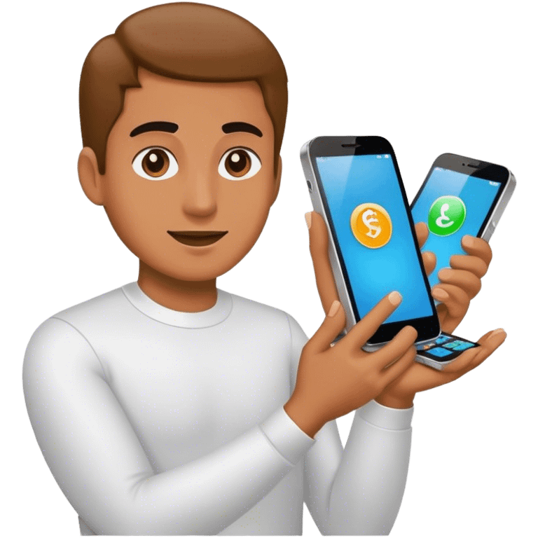 illustrates someone who sells phones for money emoji