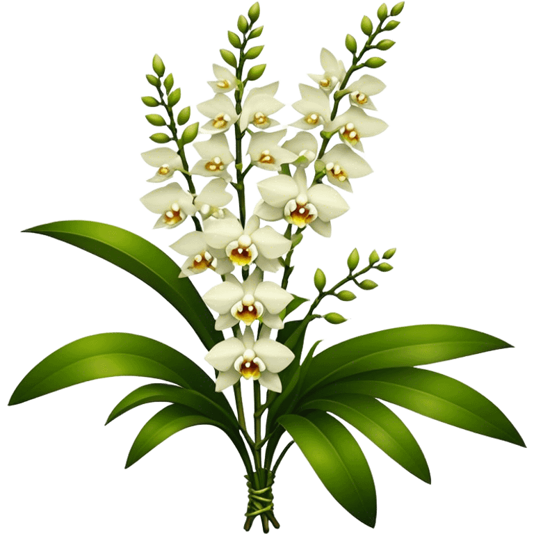 super big bouquet Dendrobium Orchid, stem, leaf emoji