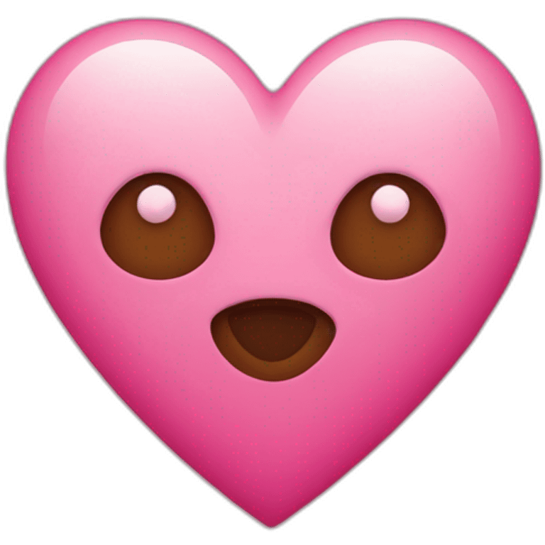 heart with pink and brown colours emoji