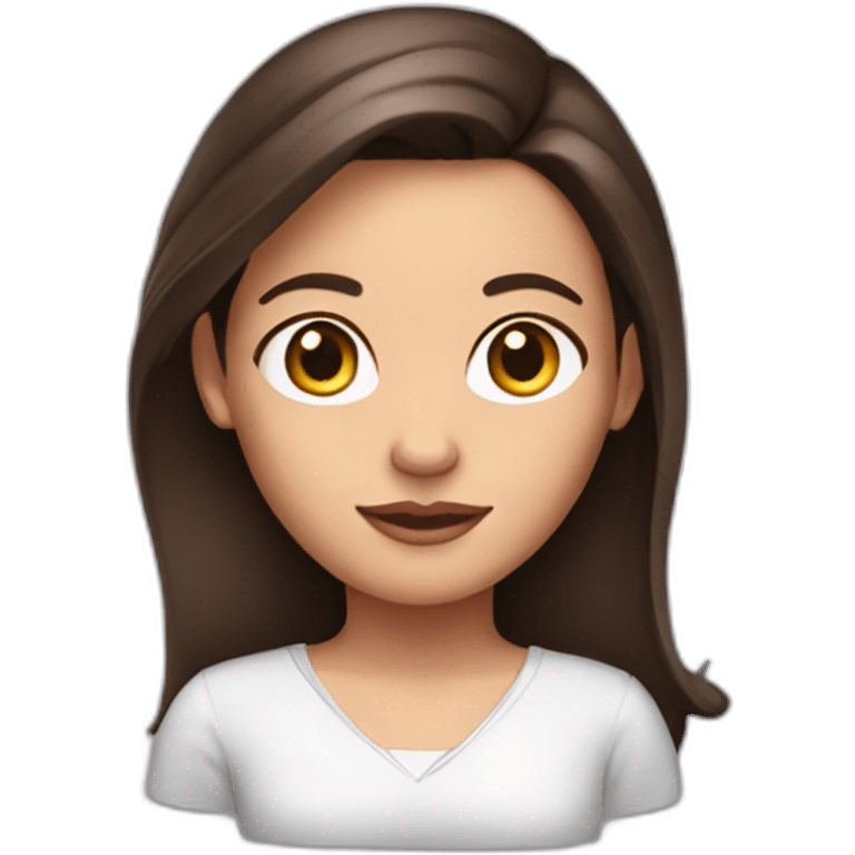 Brunette girl with a very big left ear emoji