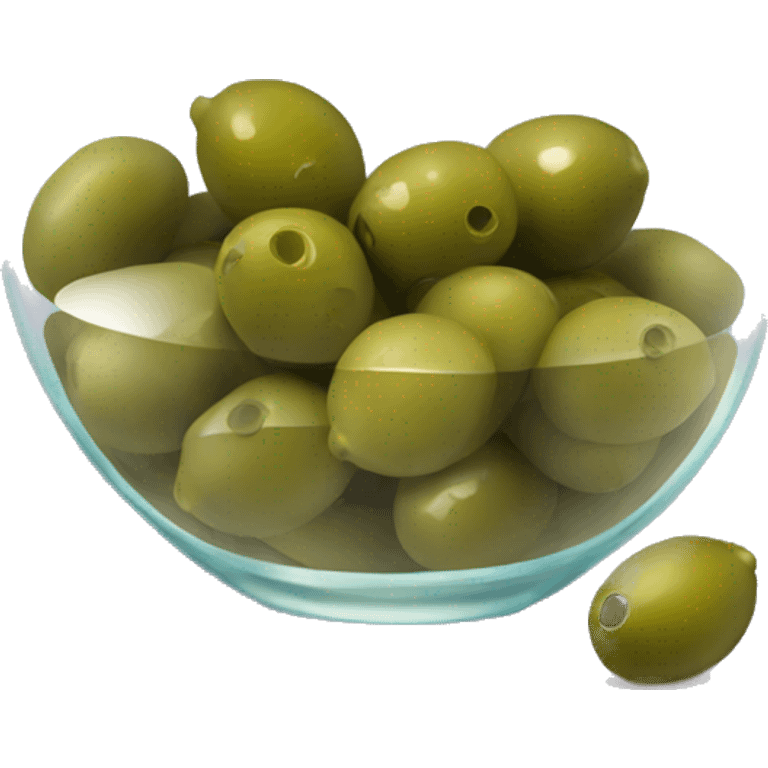 crystal bowl of green olives and wine  emoji