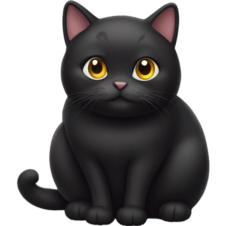 chubby black cat emoji