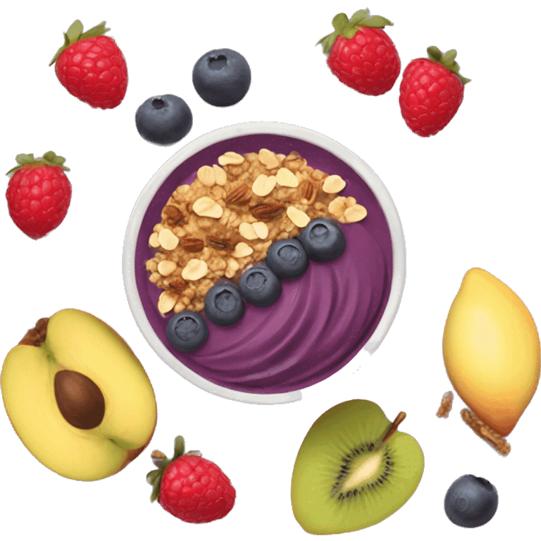 acai bowl with granola and fruit  emoji