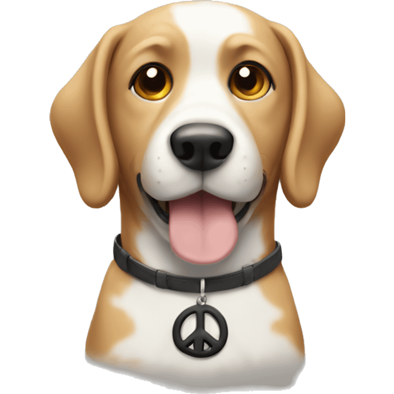 Dog with peace sign emoji