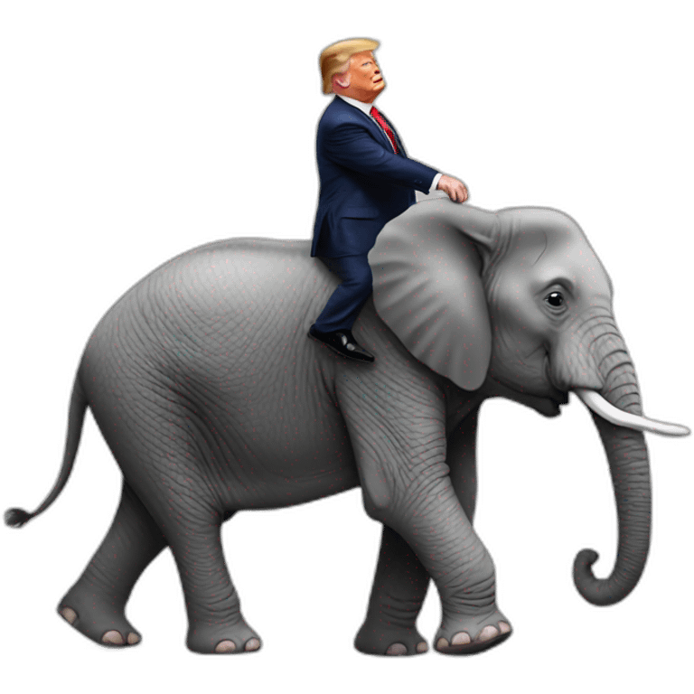 Elephant walking on trump emoji