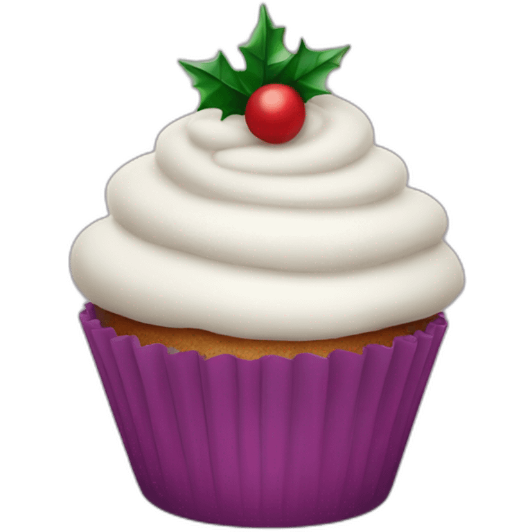 Happy Christmas cupcake emoji