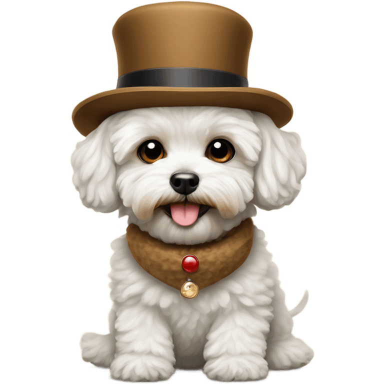 Maltipoo with hat and cigar emoji