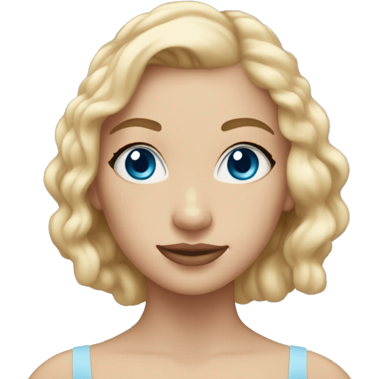 ballerina with light skin, blonde hair, and blue eyes emoji