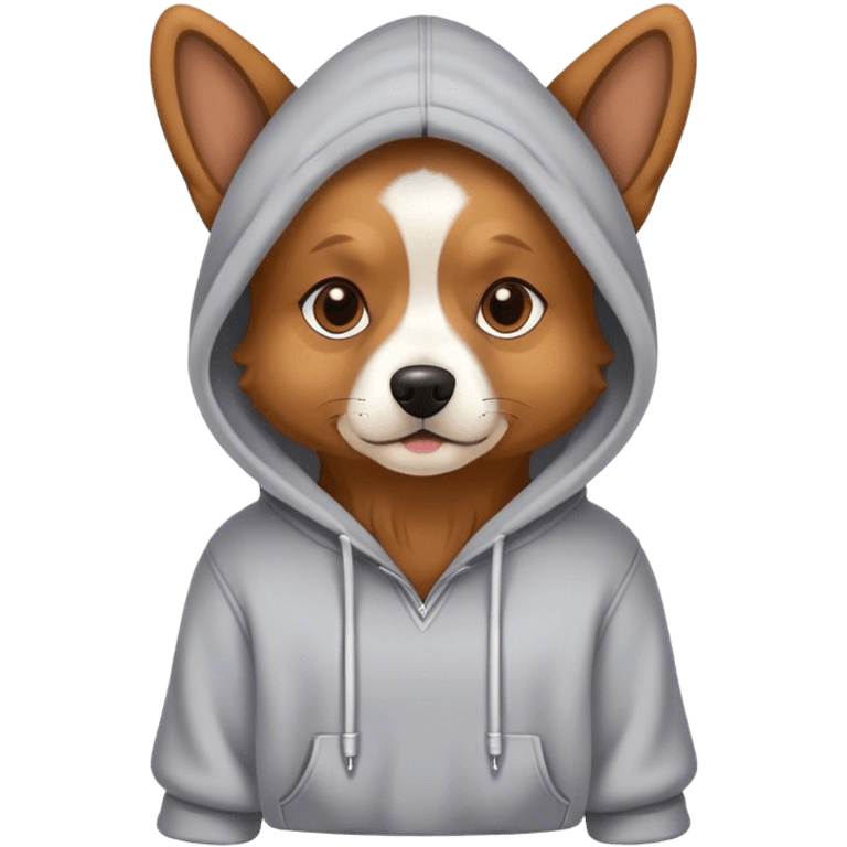 Dog wearing hoodie emoji