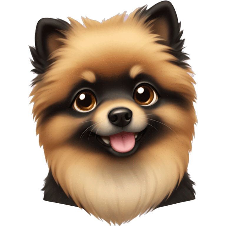 Pomeranian black tan puppy emoji