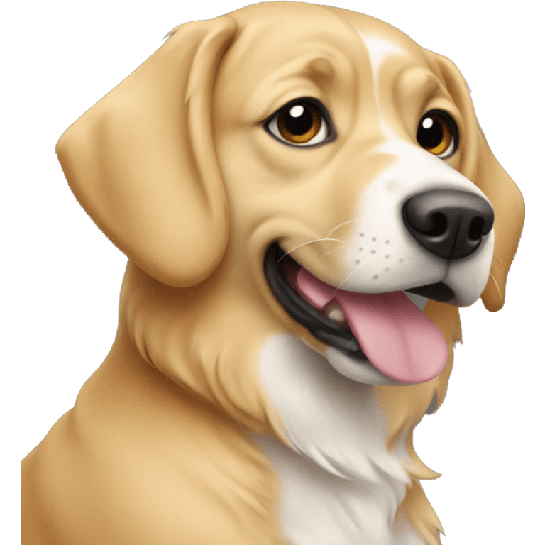 Dog with blonde far emoji