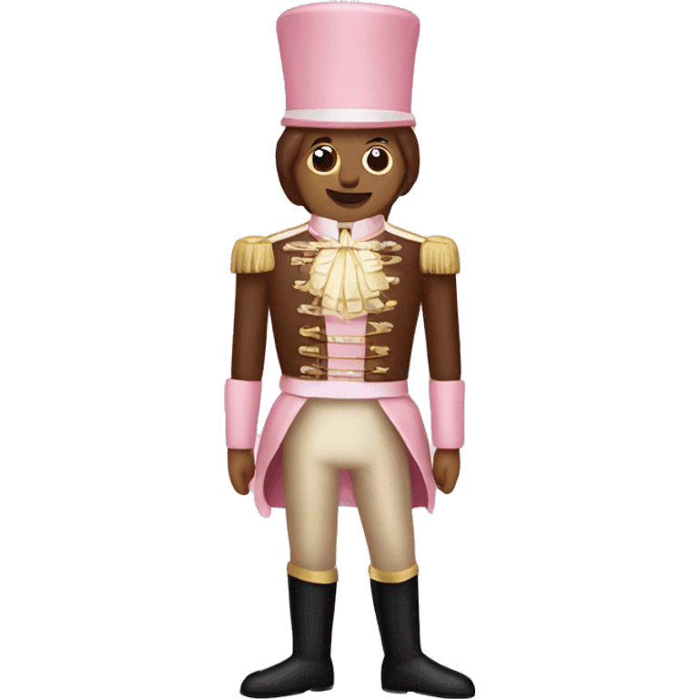 brown nutcracker dressed in light pink emoji