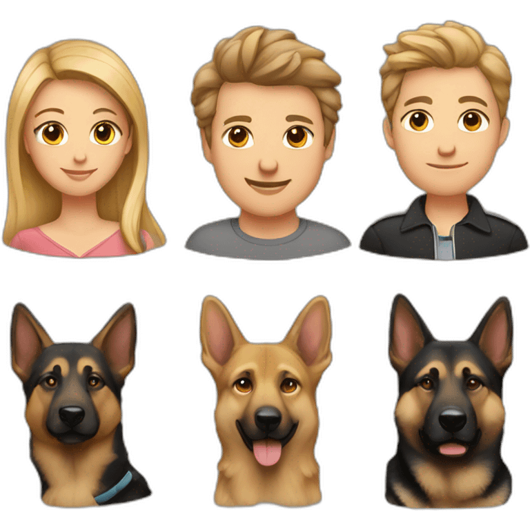 Son mom dad and german shepherd emoji emoji