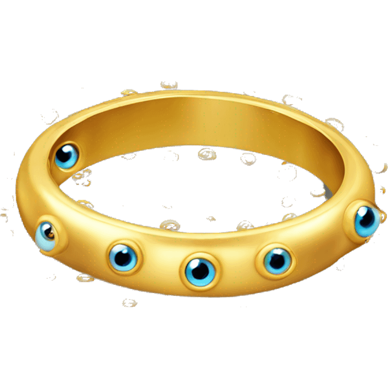 very thin gold ring studded with eyeballs emoji