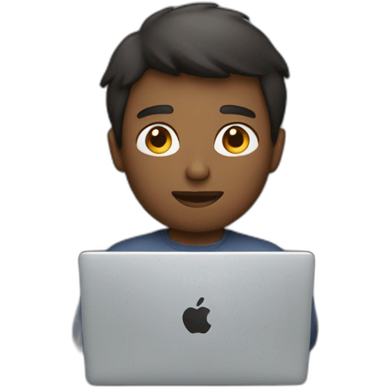 guy working on macbook emoji