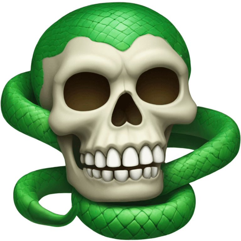 skull with open mouth green snake emoji