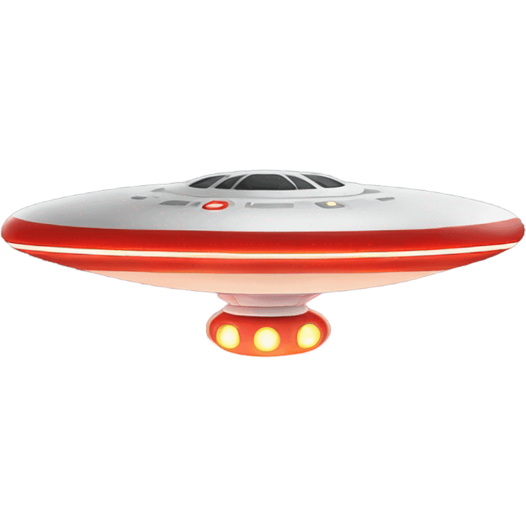 flyng UFO with red lights emoji