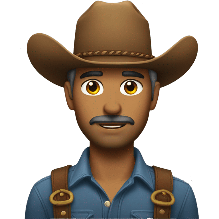 Vaquero de pelo banco sin barba emoji