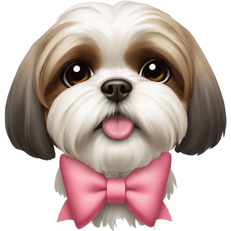 Shih tzu wearing a bow emoji