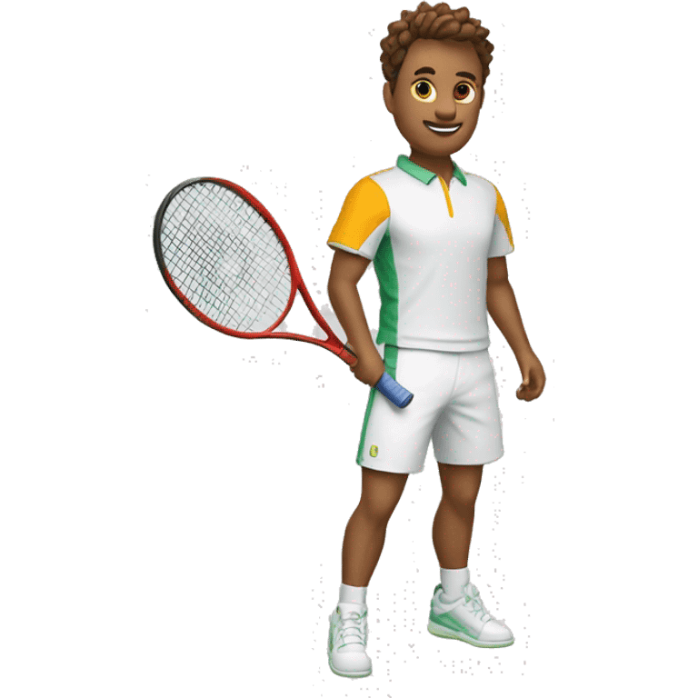 raquette de tennis tenue par un dragon emoji