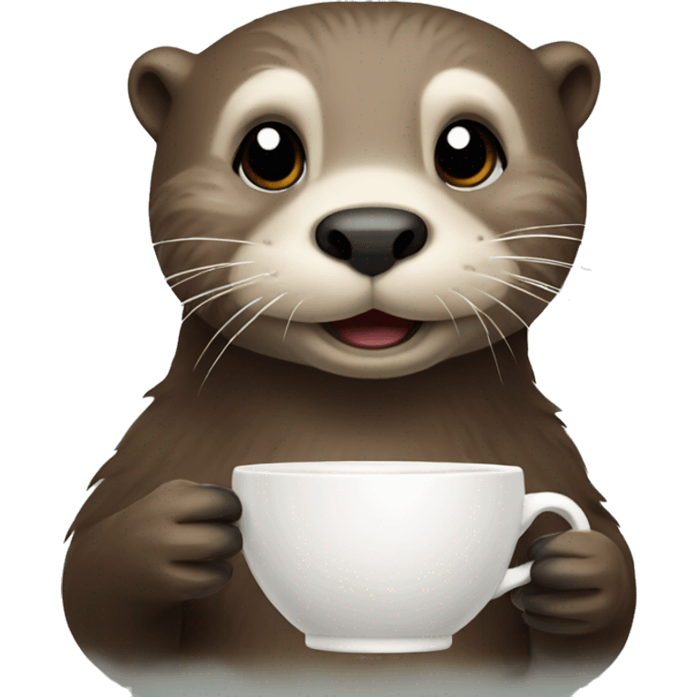 otter drinking coffee emoji