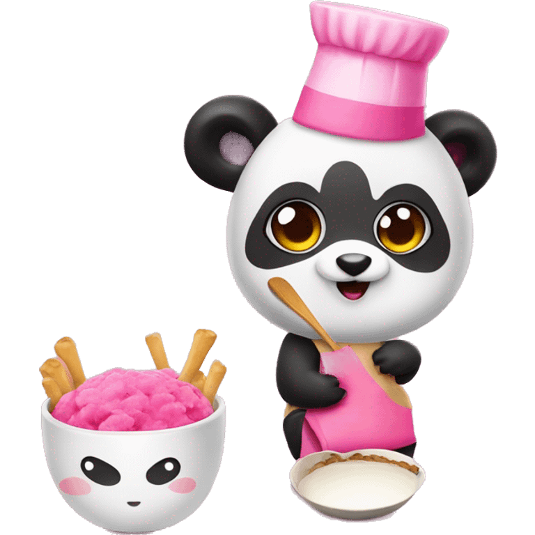 Süßer pinker Panda Kekse am Essen  emoji