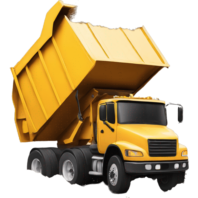 dump truck, dumping out pictures all over the ground emoji