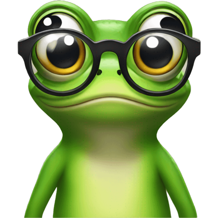 Frog with glasses emoji