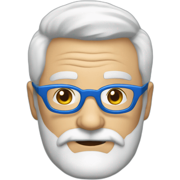 grandpa white blue glasses 50 years old gray beard  superhero tshirt emoji