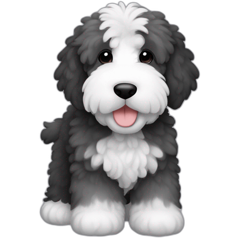 Sheepadoodle gray and black emoji