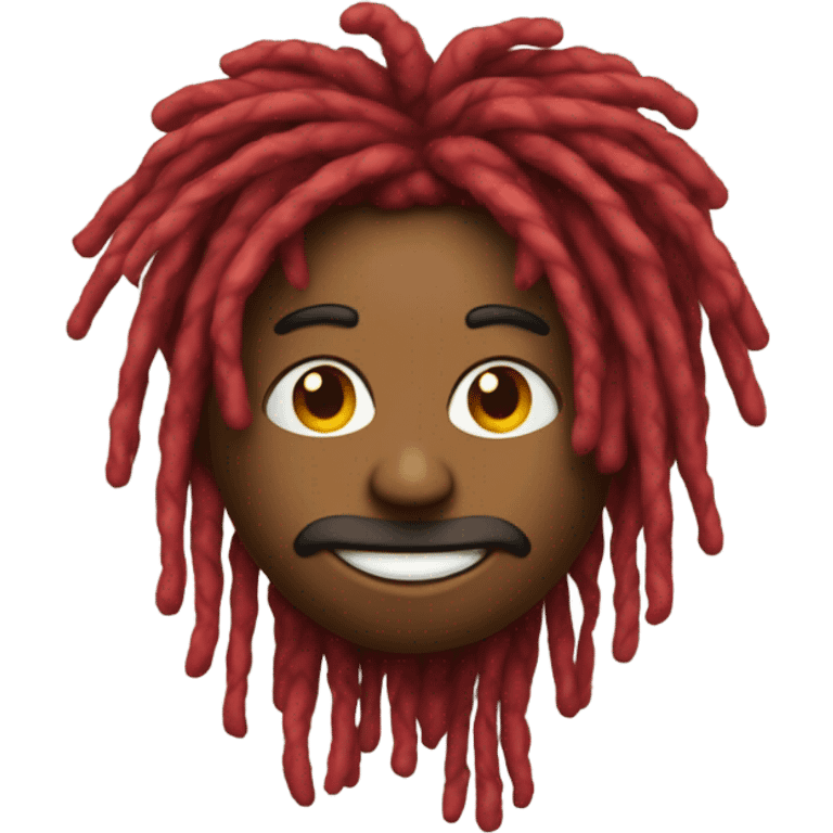 Red heart emoji with dreads on it emoji